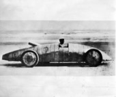 Louis Ross in his Stanley Steamer - Daytona Beach, Florida.