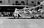 Decorated car pulling float in parade - Tallahassee, Florida.