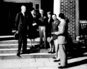 Visit of Lord Halifax on the steps of the Floridan Hotel - Tallahassee, Florida