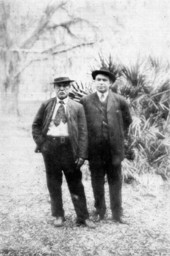 R. Tapia and Francisco Arango at Sixmile Creek.