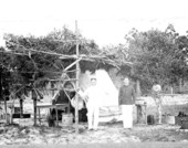 Two veterans outside the tent - Pensacola, Florida.