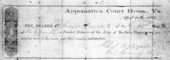 Parole form for Private Aaron Geiger, prisoner of the Army of Northern Virginia
