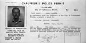 Chauffeur's police permit of Herbert A. Marshall - Tallahassee, Florida