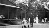 Henry Noegel and his son Charles going hunting