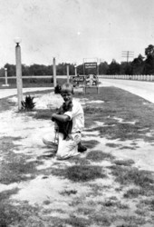 Charles Noegel with his monkey, Kayo