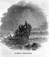 Engraving of the remains from a shipwreck