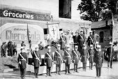 Knights of Columbus float in centennial celebration parade - Tallahassee, Florida.