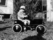 Jeptha Turner Harrison Jr. in a toy car - Jacksonville, Florida.