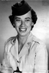Portrait of U.S. WAVES sailor Shirley Rudler in uniform - Orlando, Florida.