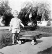Andrew Edel with first toy wagon - Jacksonville, Florida .