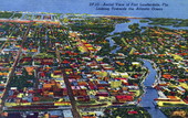Aerial view of Fort Lauderdale- looking towards the Atlantic Ocean.