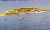 Air view of old Fort Jefferson, Tortugas Island off Key West, Florida