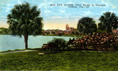 Eola Park showing court house in distance - Orlando, Florida.