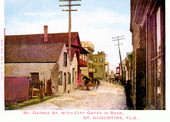 Saint George Street with city gates in rear, Saint Augustine, Florida.