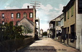 Saint George Street and city gates - Saint Augustine, Florida.