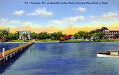 On beautiful Indian River, showing Dixie Hotel to right - Titusville, Florida.