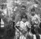 Seminole Indian Frank Shore with his daughter Molly and his son