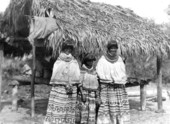 Seminole Indian women wearing traditional dresses - Immokalee Region, Florida