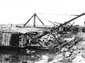 Three dredges in tandem on east trail