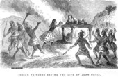 Drawing of Juan Ortiz captured by Indians around 1528