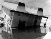 Houseboat overturned by Hurricane Donna.