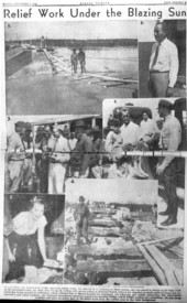 Relief work under the blazing sun