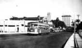 Trolley car #232 on South West 1st Street bridge.