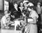 Marjory Stoneman Douglas signing autographs at a Burdines department store - Miami, Florida.