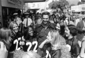 Burt Reynolds with fans.
