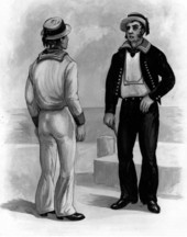 Artist's conception of seamen from the 1830 period