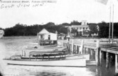View of wharf and Gulf View Inn.