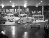 Renault "Dauphine" cars on display - Pensacola, Florida.