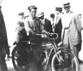 Young man with motorcycle