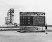Information board for Apollo/Saturn V launches
