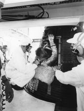 Alan B. Shepard, Jr. entering "Freedom 7".