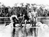 Dr. Herman Gunter supervises recovery of mastodon