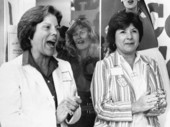 Gloria Reed and Representative Elaine Gordon celebrating ERA.