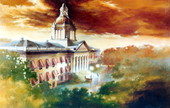 Painting of Florida's Old Capitol as it might have looked in 1902