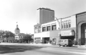 View of Monroe Street showing the Capitol - Tallahassee, Florida.