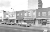 View of Monroe Street businesses - Tallahassee, Florida.