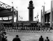 Women dancing at the Florida pavilion during the World's Fair in New York