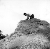 Bill Edwards digging in Bluffton midden - Volusia County, Florida