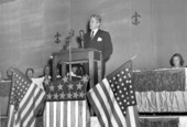 Governor Warren speaking during a dinner ceremony - Tampa, Florida