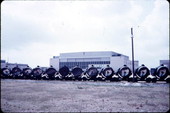 Giant searchlights stored outside Hanger C - Cape Canaveral, Florida.