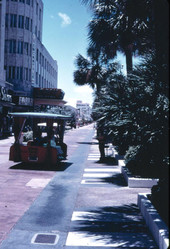 One of the electric trams at Lincoln Road Mall in Miami Beach - Miami, Florida