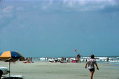 Visitors enjoy the beach - Daytona Beach, Florida