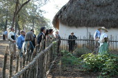 Tour members enjoying a re-created demonstration of early living at the San Luis Mission - Tallahassee, Florida.