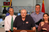 Florida Division of Emergency Management Director W. Craig Fugate addressing the media during a Tropical Storm Ernesto briefing.