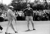 Actor Jackie Gleason playing golf with President Gerald Ford at the Lago Mar Country Club - Fort Lauderdale, Florida.