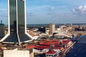 Aerial view of the Jacksonville's downtown - Jacksonville, Florida .